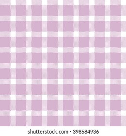 Seamless pattern Lumberjack plaid trendy hipster style. In two colors white cell on a soft pink purple bodacious background.