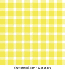Seamless pattern Lumberjack plaid trendy hipster style. In two colors a white cell on a new trends in color primrose yellow background.