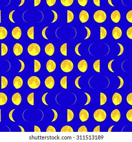 Seamless pattern of the lunar phases icons