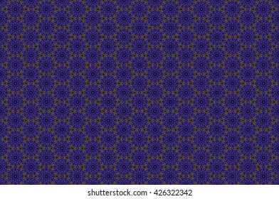 Seamless pattern in luxury style. Gold and blue ornate background. Filigree floral motif. Vector illustration art