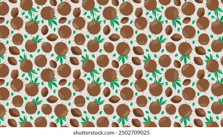 Seamless pattern with macadamia nuts. Vector illustration.