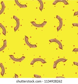 Seamless Pattern Macaroni Cheese Vector Eps.10