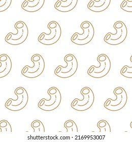 Seamless Pattern Of Macaroni. One Color Pattern