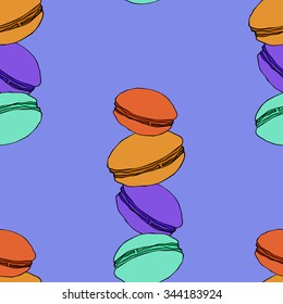 seamless pattern with macaroons