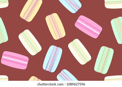 Seamless pattern of the macaroons. Chili oil background