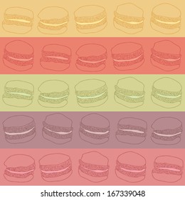 Seamless pattern of macaroons Vector eps10