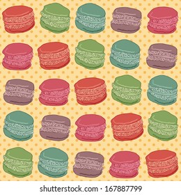 Seamless pattern of macaroons Vector eps10