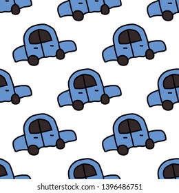 Seamless pattern with machines. Children's toy