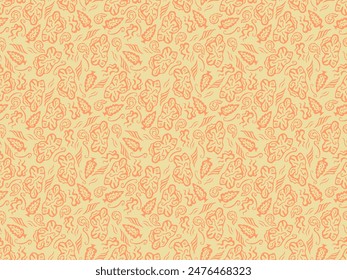 Seamless pattern made of abstract hand drawn curvy symbols. Components of pattern grouped - you can make bigger size of symbols and pattern. Abstraction. Signs and symbols.