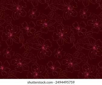 Seamless pattern made of abstract peony flowers with blurred petals texture. Flowers in bloom. Bright abstract flowers