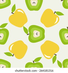 Seamless pattern made of beautiful apples