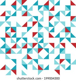 Seamless pattern made from blue and red triangles
