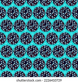 Seamless pattern made of christmas balls, flowers and snowflakes ornament