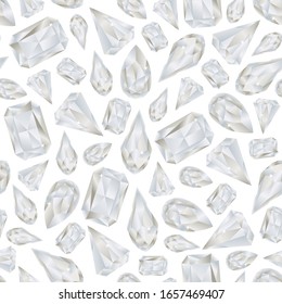Patrón transparente hecho de diamantes claros de diferentes tamaños. Para fondos, impresiones, textiles, tejidos, papel de envoltura, diseño de pantalones t.