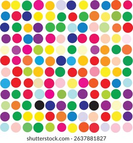 Seamless pattern made of colorful circles creating a cheerful and vibrant design