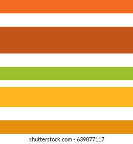 Seamless pattern made of colorful horizontal lines on white background in solid yellow and orange colors with one green stripe