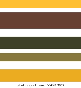 Seamless pattern made of colorful horizontal lines on white background in solid yellow, green, brown and orange colors with white stripes between them