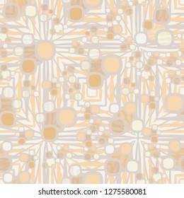 Seamless pattern made up of composite abstract shapes with translucent elements.  The background consists of large acute quadrilateral figures.