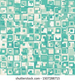 Seamless pattern made up of concentric squares with chaotic coloring. Exotic camouflage.