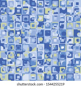 Seamless pattern made up of concentric squares with chaotic coloring. Summer colors - the mood of heat.