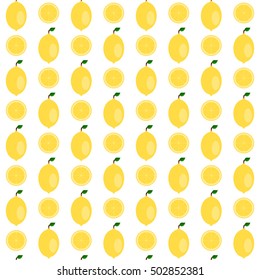 Seamless pattern made of cute and colorful flat lemon.