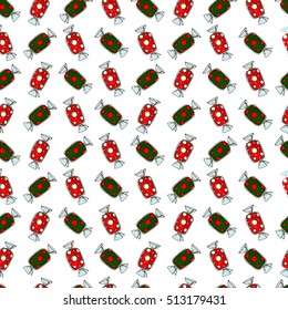 Seamless pattern made of cute sweet hand drawn candy.