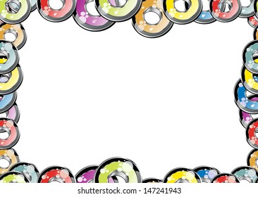  seamless pattern made of different size glossy circles.vector