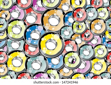 seamless pattern made of different size glossy circles.vector