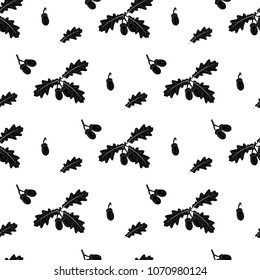 Seamless pattern made of doodled acorns and oak leaves. eps