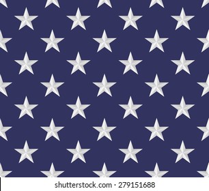 Seamless pattern made from five pointed 3D stars