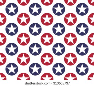Seamless pattern made from five pointed stars in circles