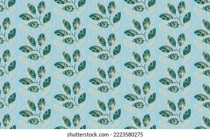 Seamless pattern made of floral botanical elements, lovely organic palette, vector quality