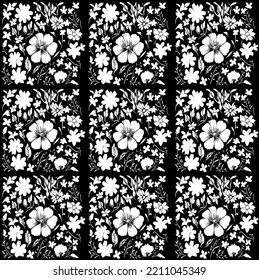 Seamless pattern made of floral ornament, vector illustration