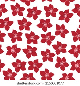 Patrón sin foco hecho de flores. Ilustración vectorial dibujada a mano, estilo doodle, textura interminable para sus proyectos de diseño