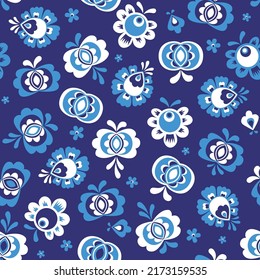 Seamless pattern made from folklore ormaments (Moravia - Slovacko)