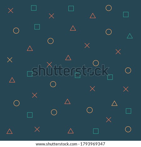 Seamless pattern made of game pad buttons colorful icons