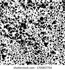 Seamless pattern made of grunge ink blobs, spots and different lines, mask added, editable, you can easily change color of elements or background color