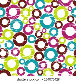 Seamless pattern made from grunge rings