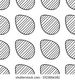 Patrón sin foco hecho a mano de la ilustración de huevos de Pascua. Aislado sobre un fondo blanco.