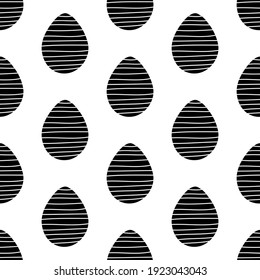 Seamless pattern made from hand drawn Easter eggs illustration. Isolated on a white background.