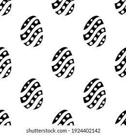 Seamless pattern made from hand drawn Easter eggs illustration. Isolated on a white background.