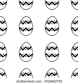 Seamless pattern made from hand drawn Easter eggs illustration. Isolated on a white background.