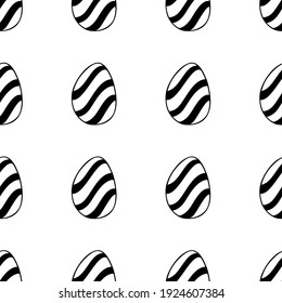 Seamless pattern made from hand drawn Easter eggs illustration. Isolated on a white background.