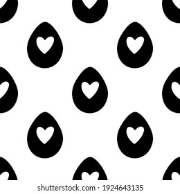 Seamless pattern made from hand drawn Easter eggs illustration. Isolated on white background.