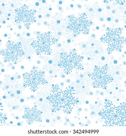 Seamless pattern made of hand drawn snowflakes. Christmas background.