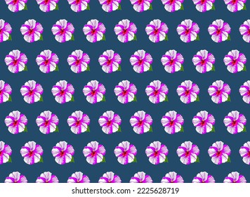 Seamless pattern made of hibiscus flowers, retro style punchy colors