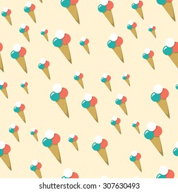 Seamless pattern made from ice cream illustration, can be used for textile, cards, invitation...
