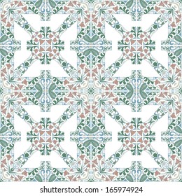 Seamless pattern made of illustrated floral elements