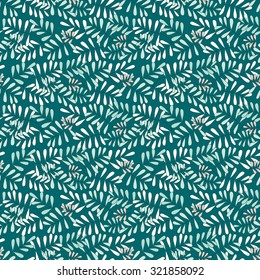 Seamless pattern made of illustrated leaves