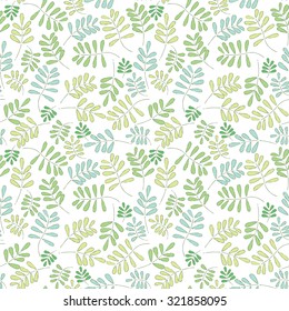 Seamless pattern made of illustrated leaves